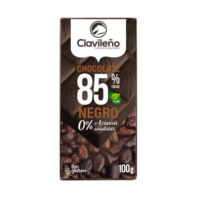 CHOCOLATE NEGRO 85% CLAVILEÑO 100GR